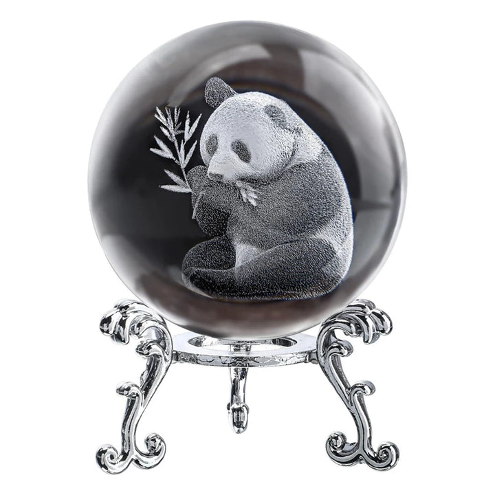 Esfera de Cristal 3D Estrelado – Gravação a Laser com Suporte Metálico